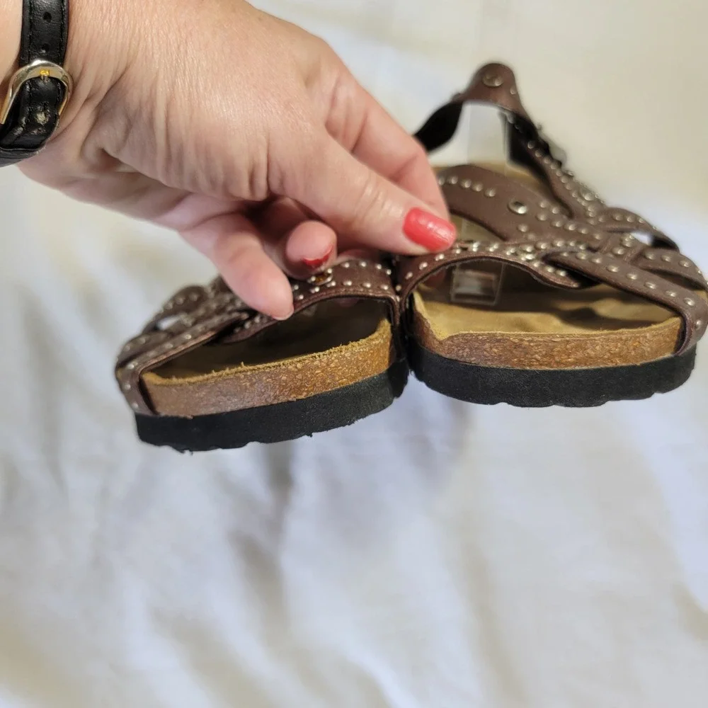 Betula by Birkenstock Lambada Bronze Metallic Studded Sandals US 8 EU 39 L8 M6